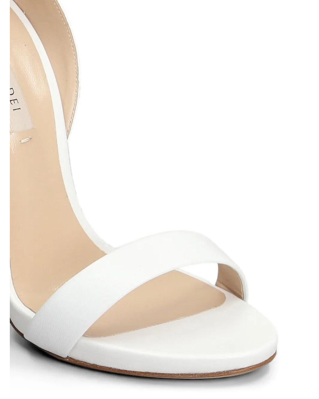 Casadei White Open Toe Heeled Sandals
