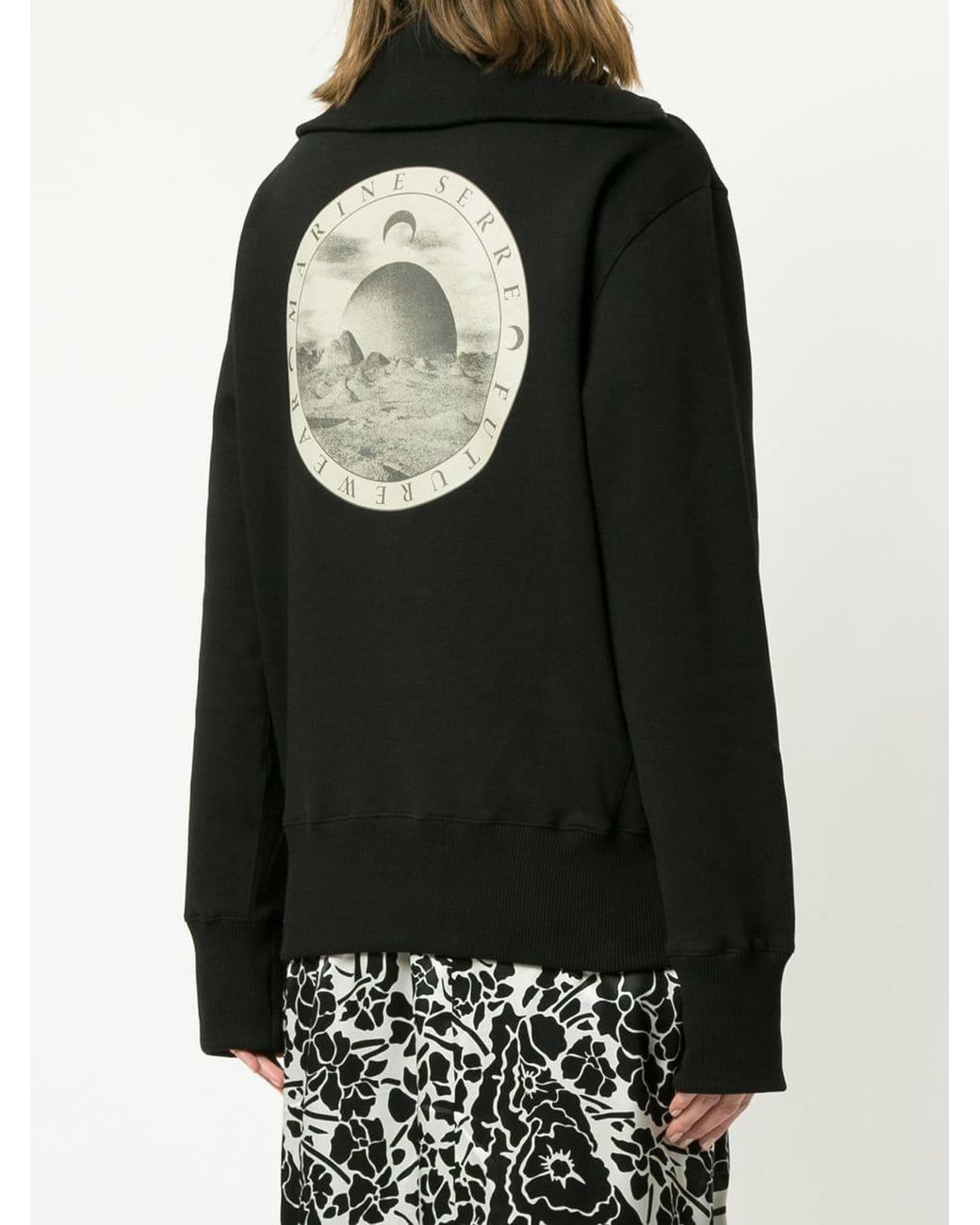 MARINE SERRE ブラック スウェット Half-Zip Sweater marine-serre-Black-Half-zip-