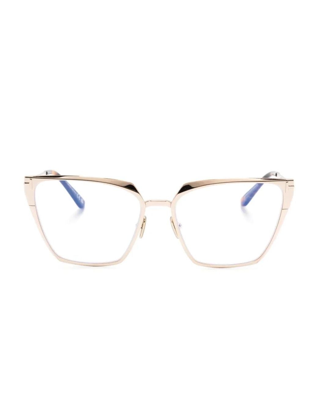 Tom Ford Natural Tortoiseshell Cat-Eye Glasses