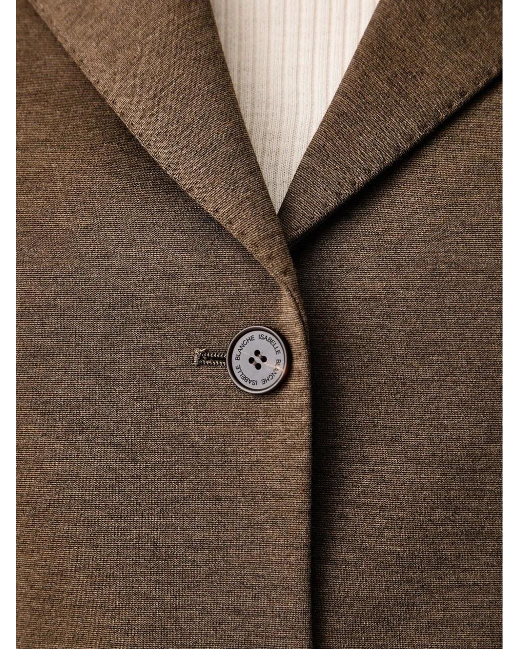 Isabelle Blanche Brown Belted Single-Breasted Blazer