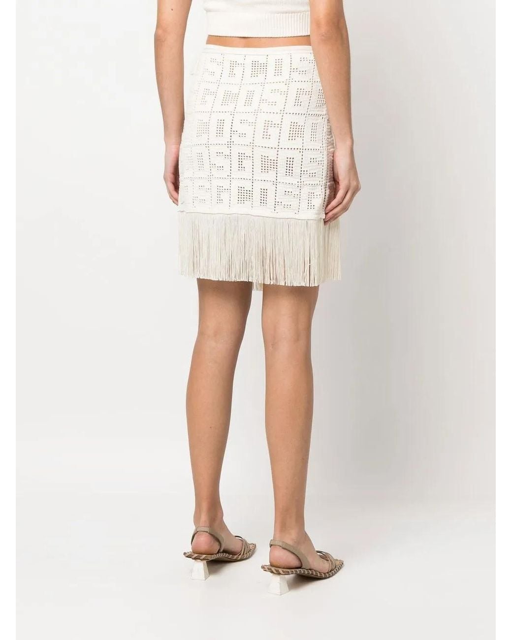 Gcds Gehaakte Mini-Rok in het White