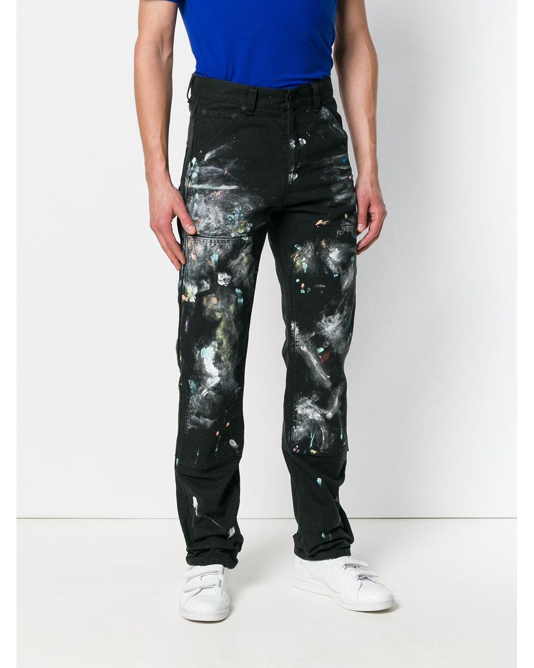 Off-White c/o Virgil Abloh Denim Paint Splatter Jeans in Black for Men |  Lyst