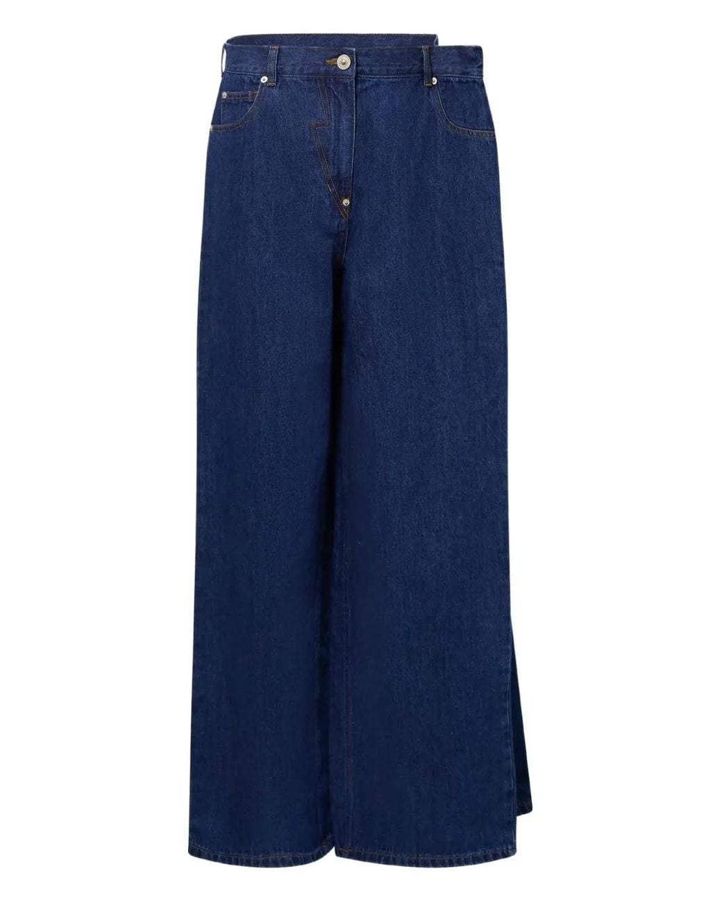 Pushbutton Blue Five-Pocket Jeans