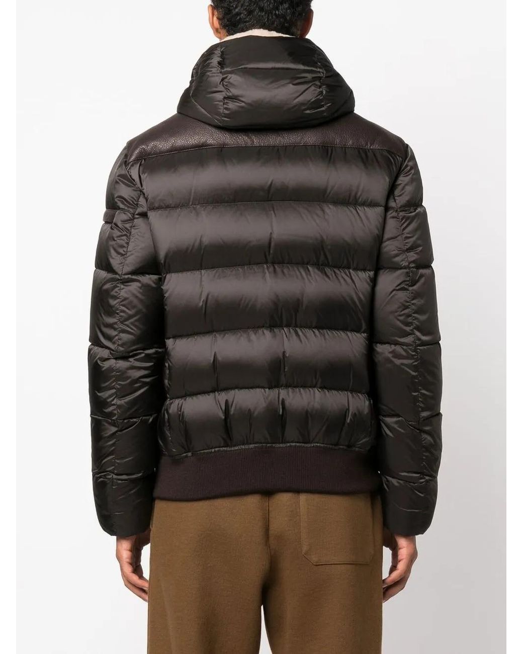 Moorer Black Panelled Down-Padded Jacket for men
