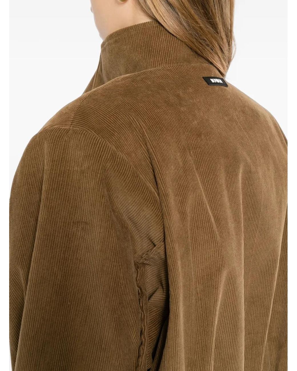 BONBOM Brown Corduroy Oxford Crop Work Jacket