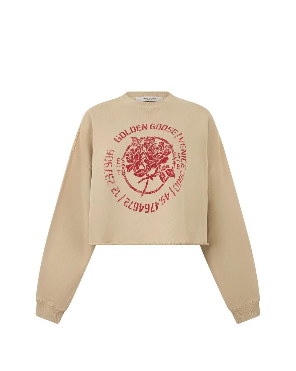 Golden Goose Deluxe Brand Natural Pull Crop À Logo Imprimé