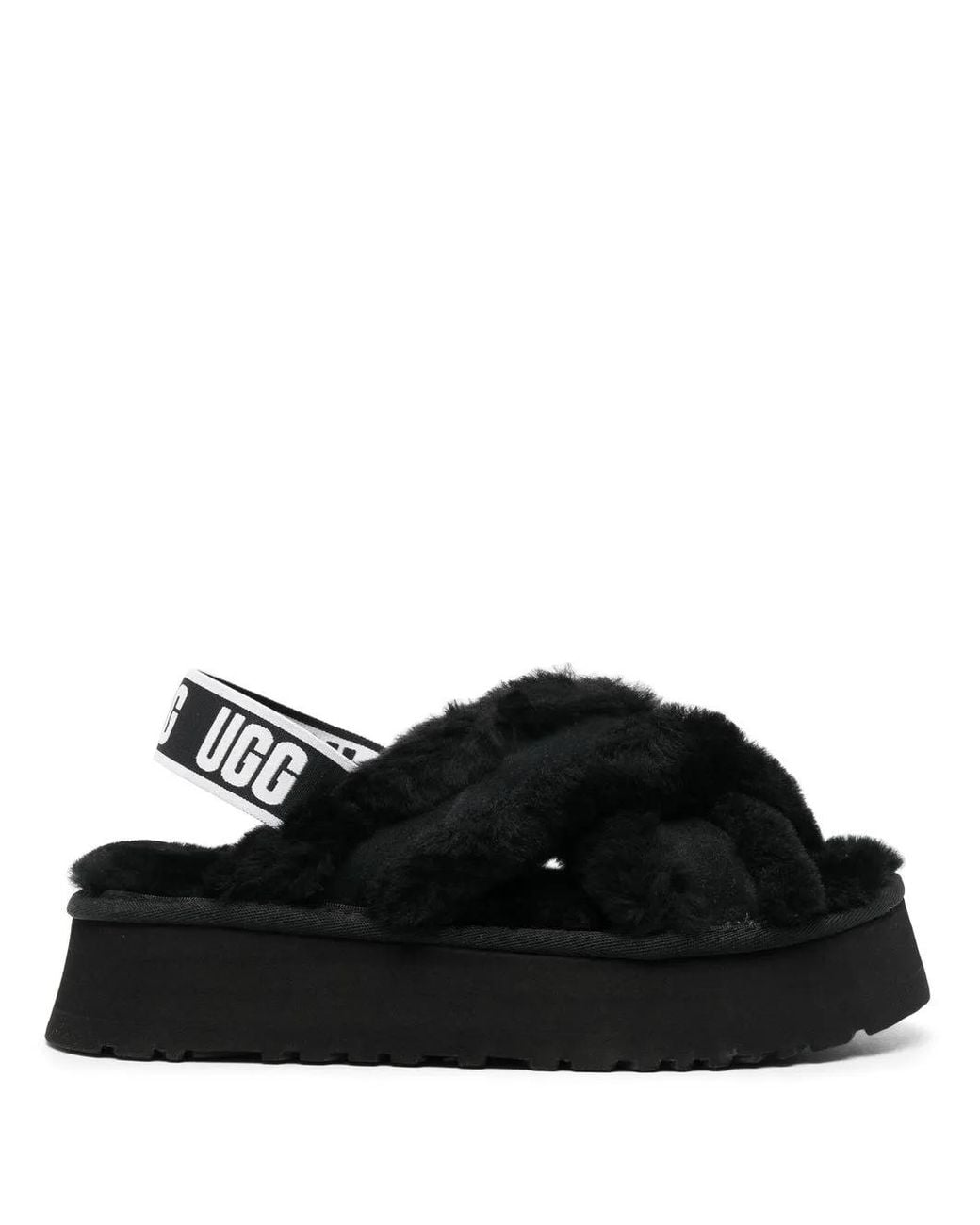 Ugg Black Chunky Logo-Print Sandals
