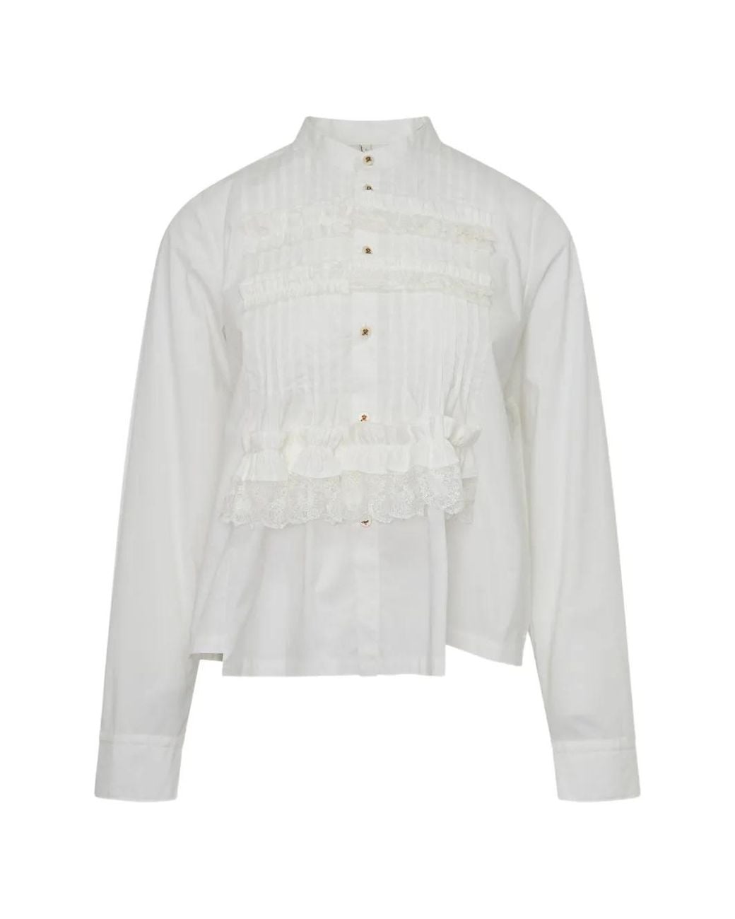 Renli Su White Suri Lace-Trimmed Shirt