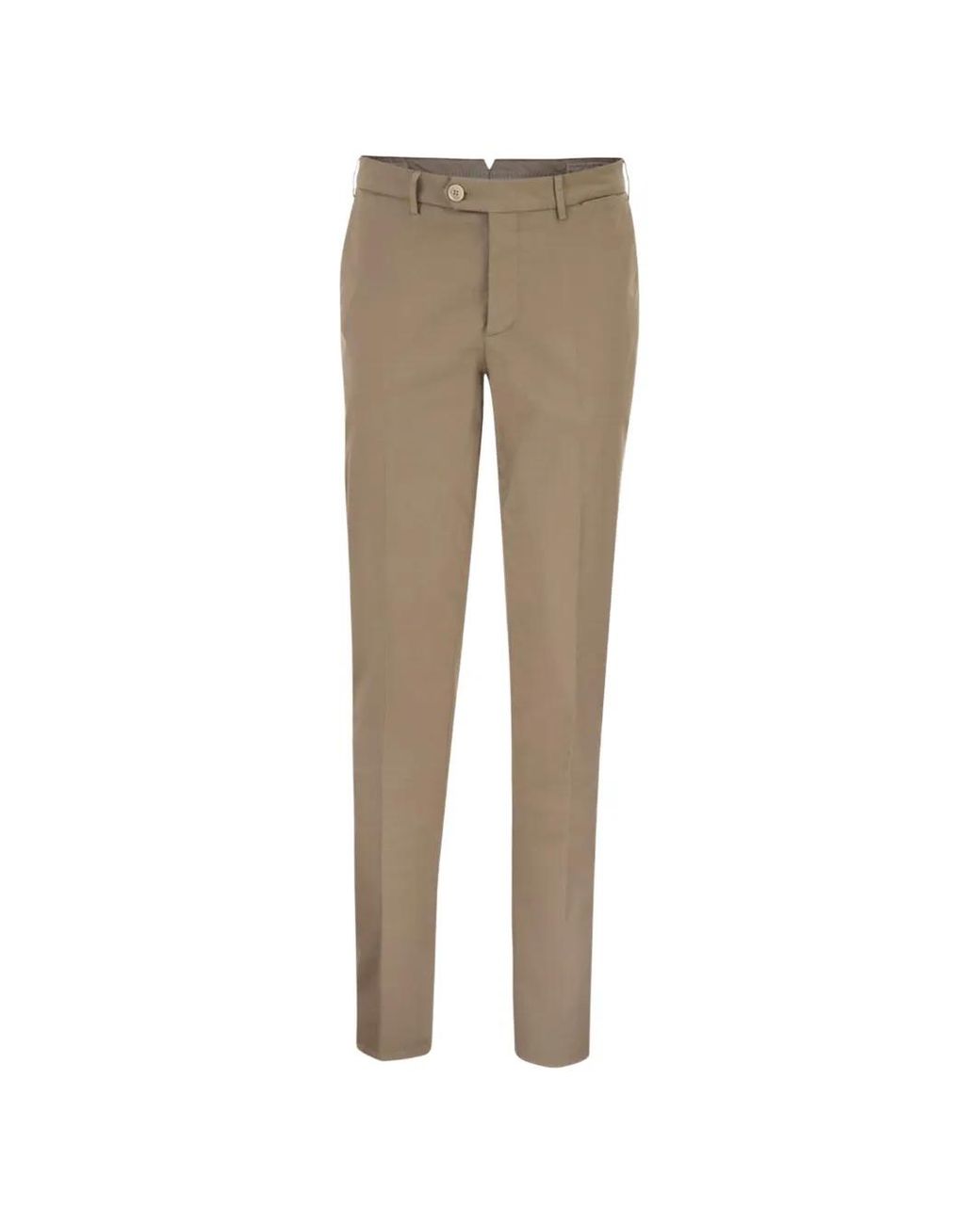 Brunello Cucinelli Natural Italian-Fit Cotton Trousers for men