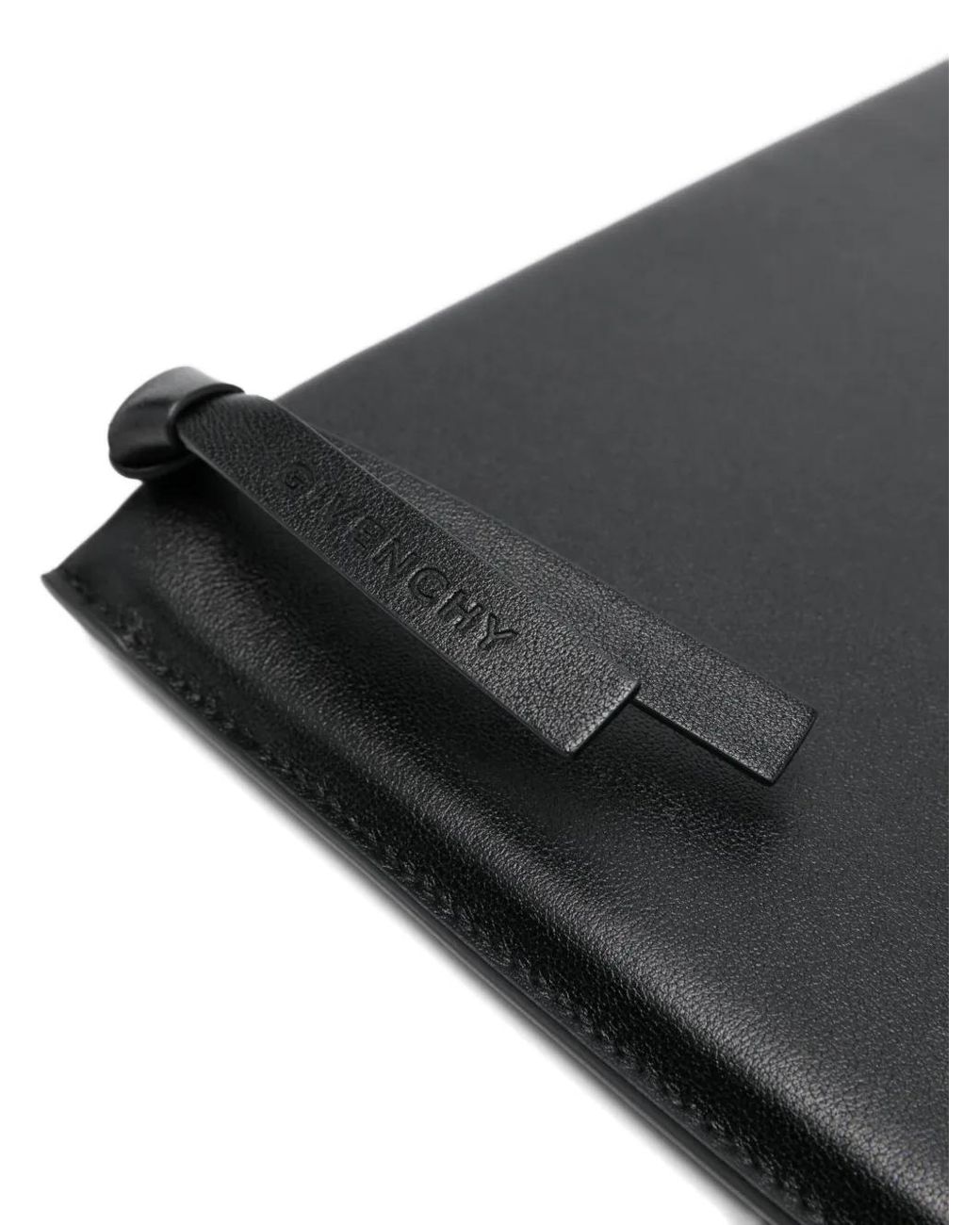 Givenchy Black Large Antigona Stamped Logo Leather Clutch Bag for men