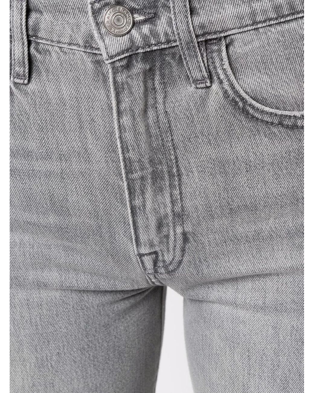 FRAME Gray Le Jane Straight-Leg Jeans