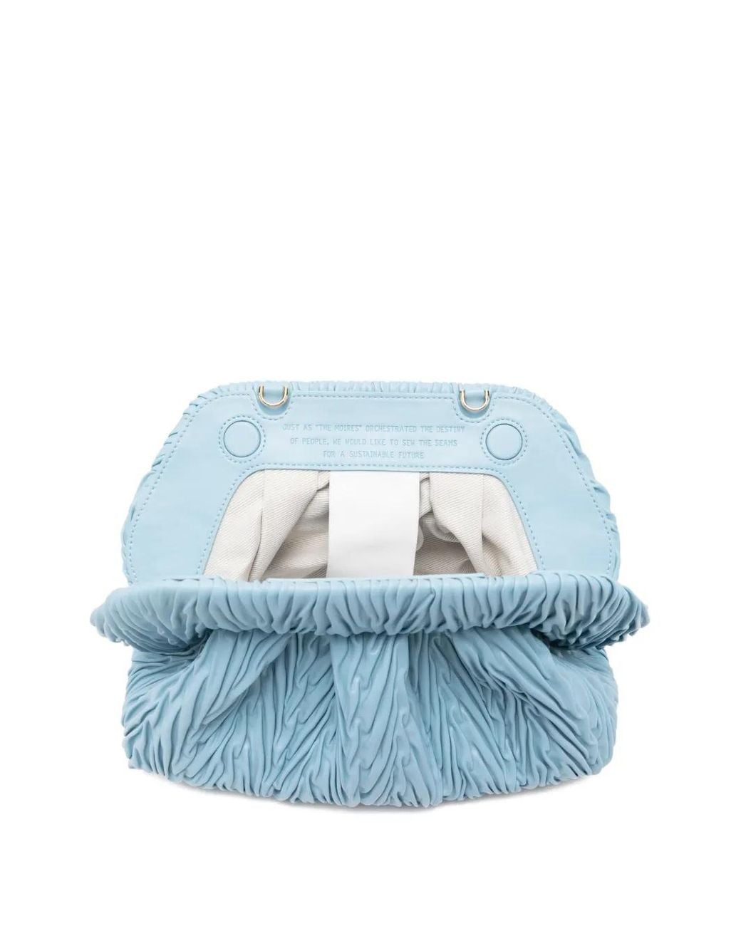 THEMOIRÈ Blue Medium Bios Pleated Clutch Bag