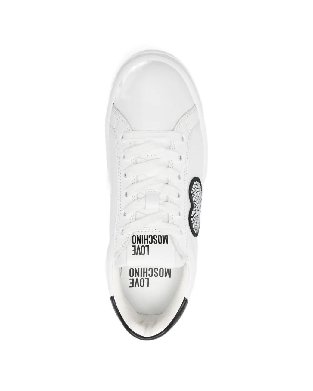 Love Moschino White Heart-Detail Sneakers
