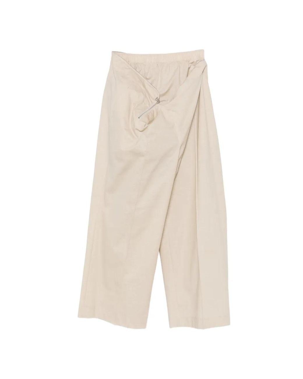 Issey Miyake White Zip-Detail Trousers