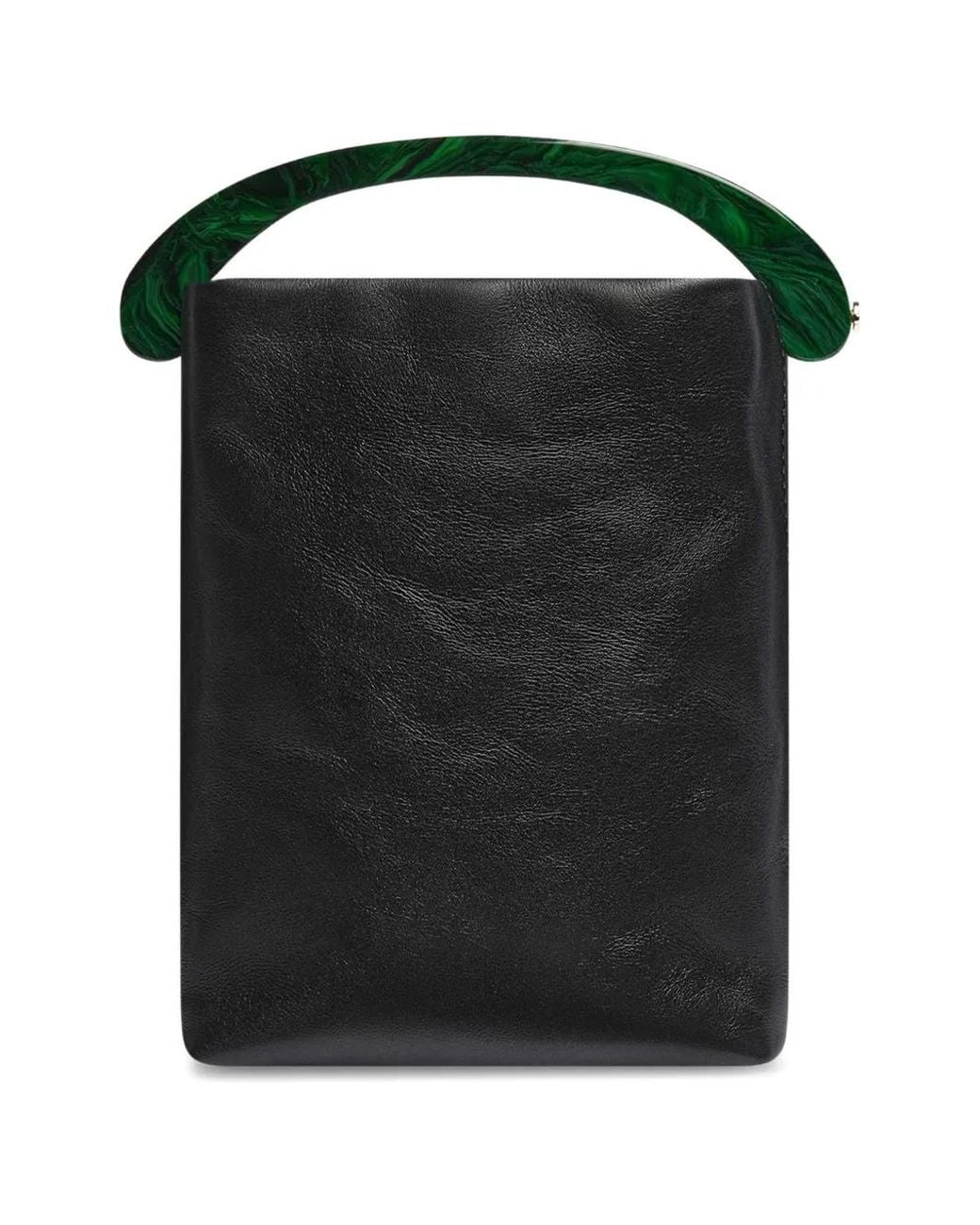 Dries Van Noten Black Micro Leather Tote Bag