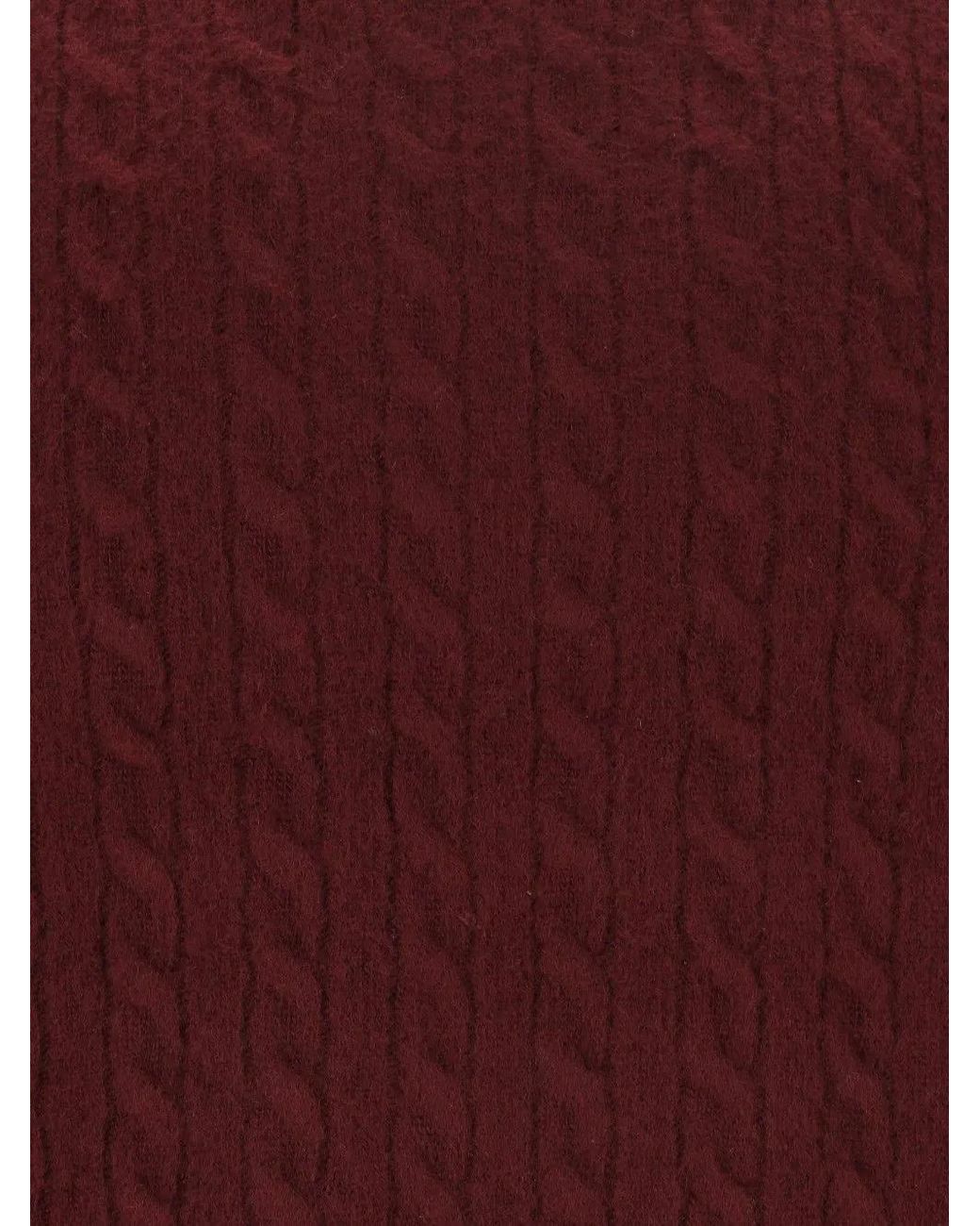 Eleventy Red Cable-Knit Crew-Neck Sweater for men