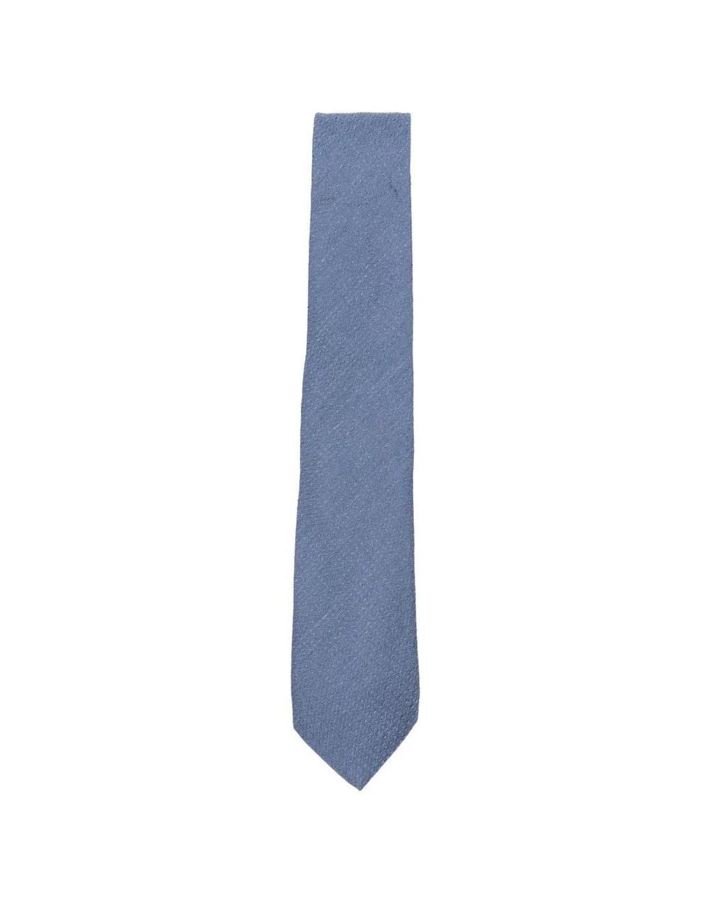 Canali Blue Diamond-Weave Wool Tie for men