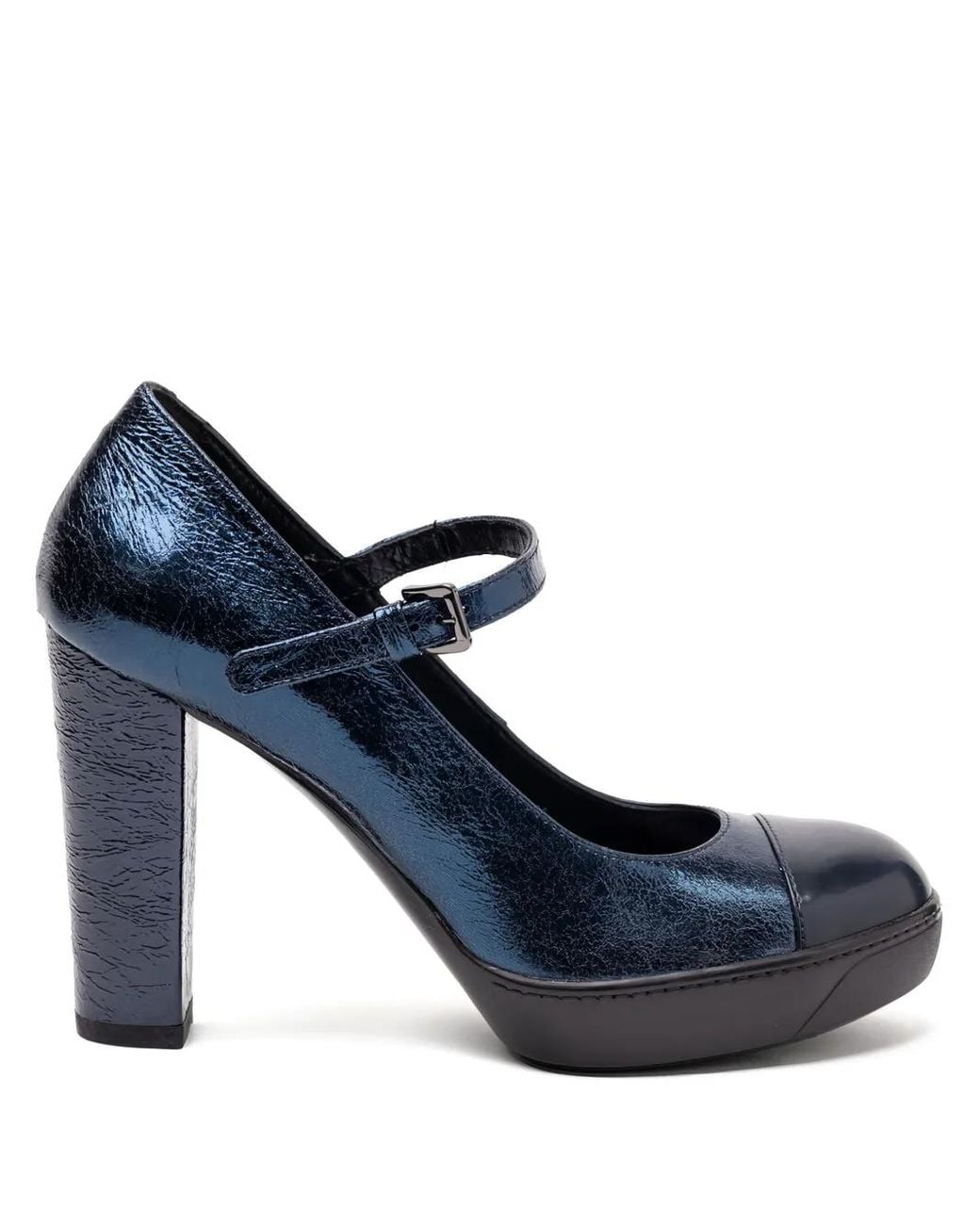 Hogan Blue Buckle-Strap Pumps
