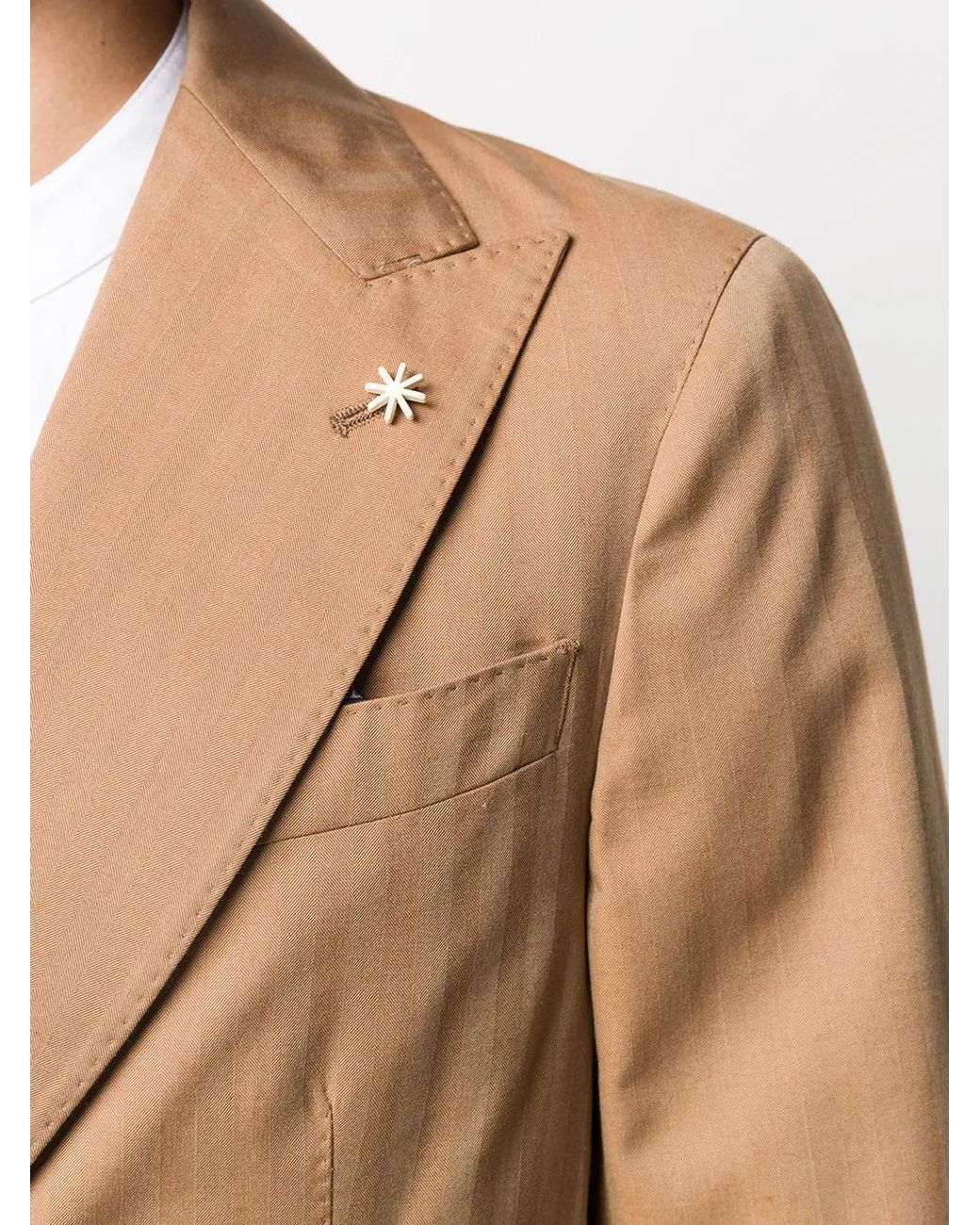 Manuel Ritz Brown Striped Single-Breasted Suit for men
