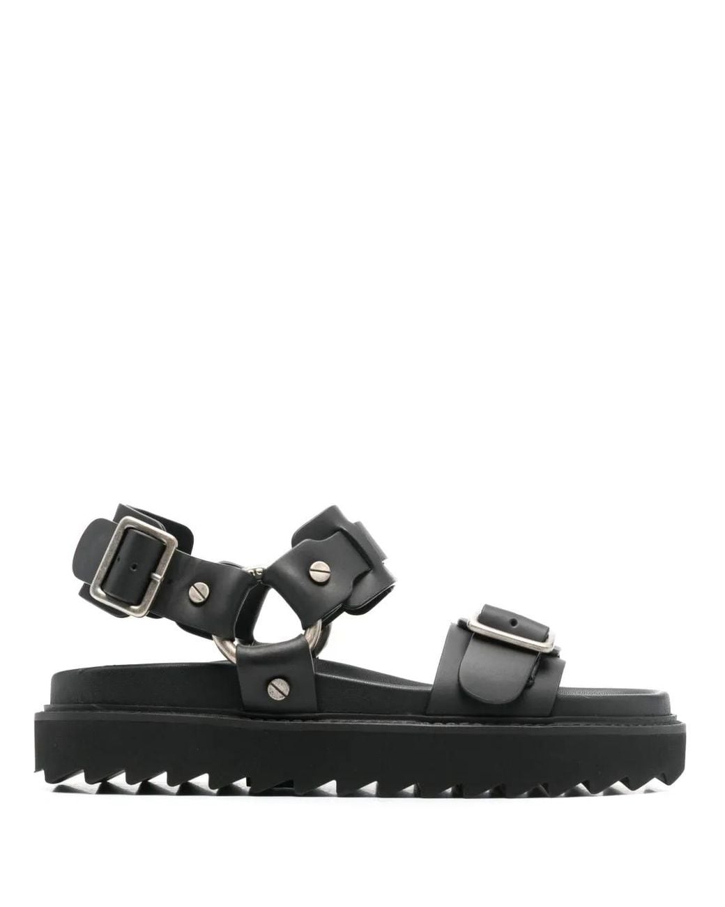 Acne Black Buckle-Fastening Leather Sandals