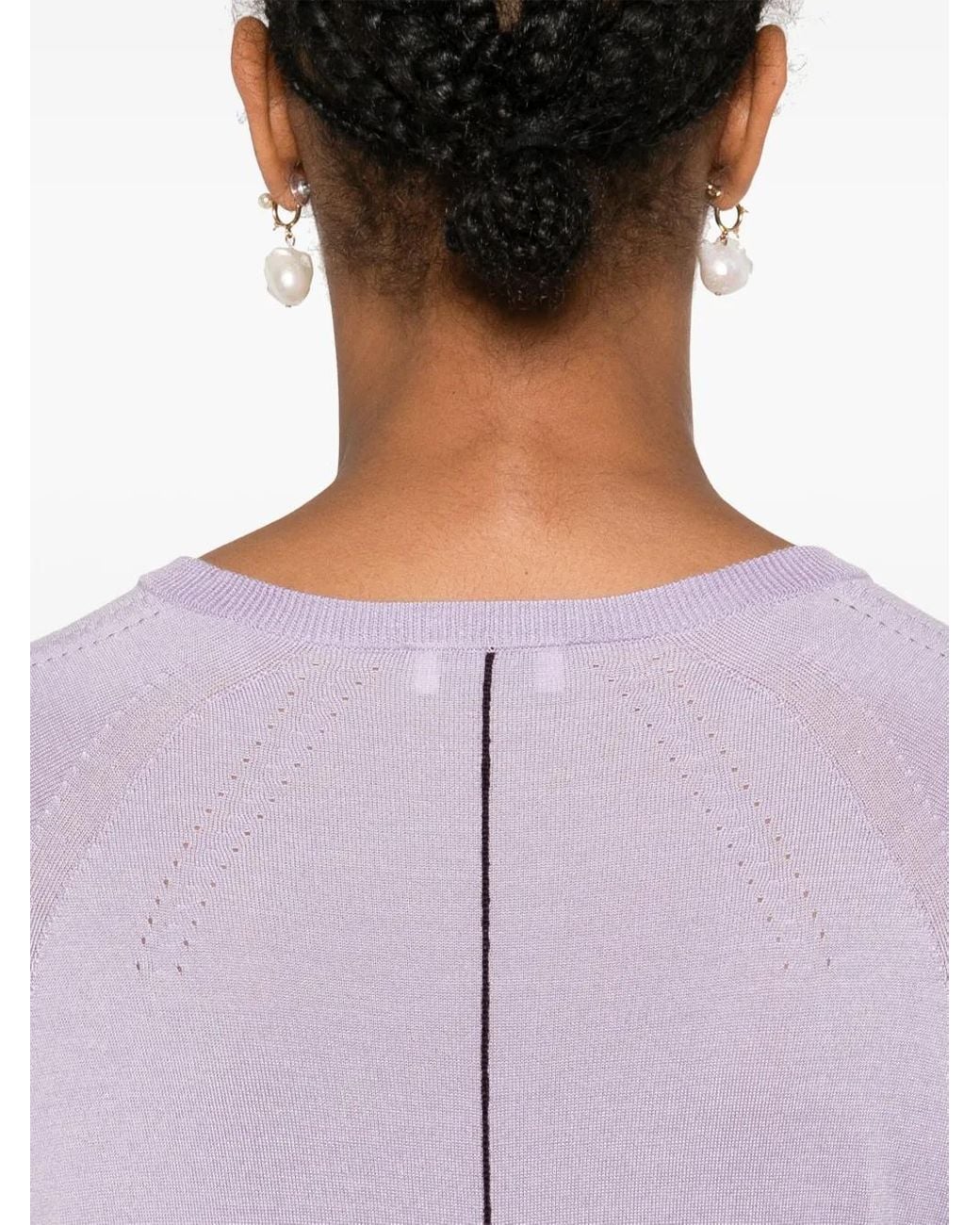 Lanvin Purple Fine Knit Sweater