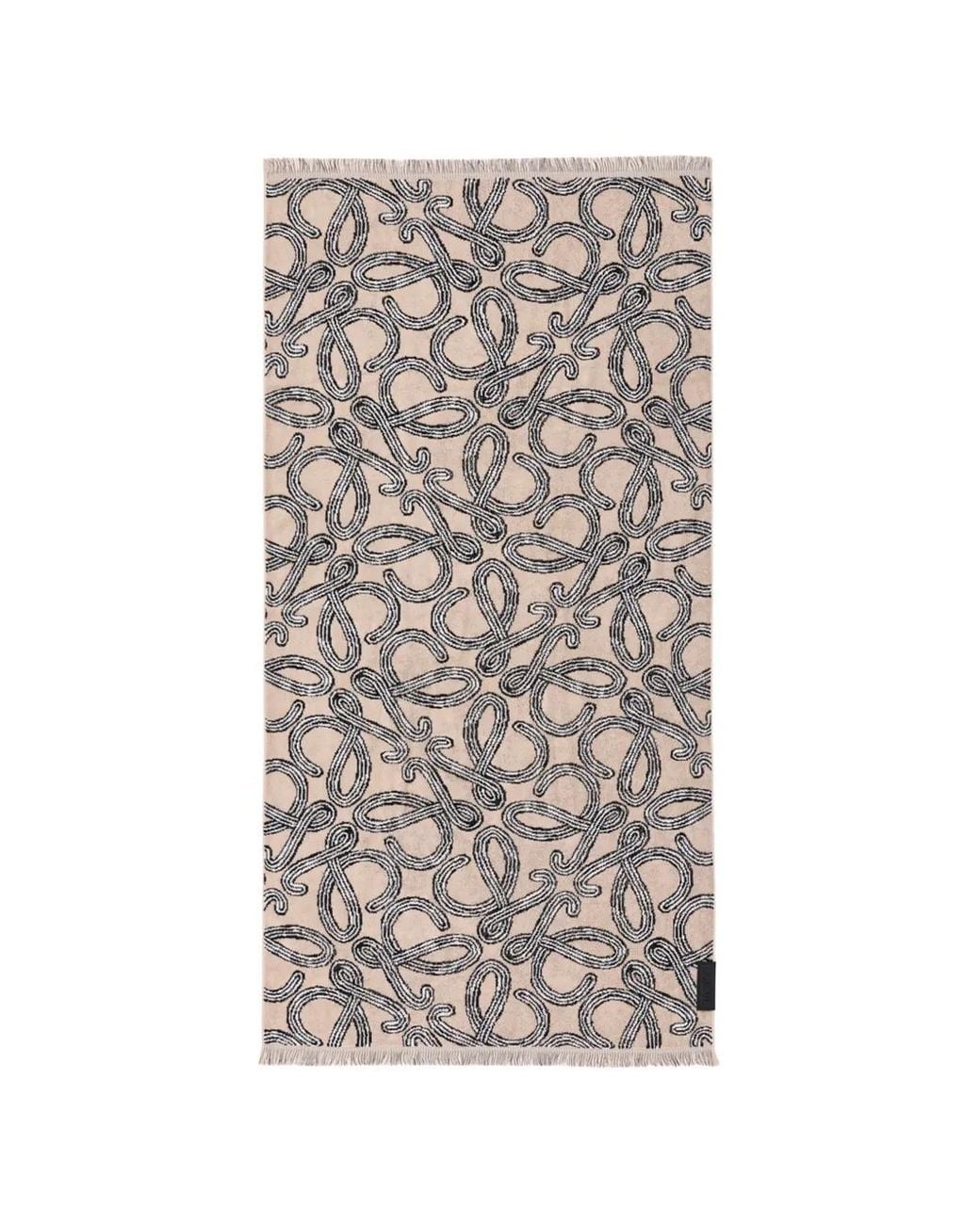 Loewe Natural Anagram Fringed Beach Towel