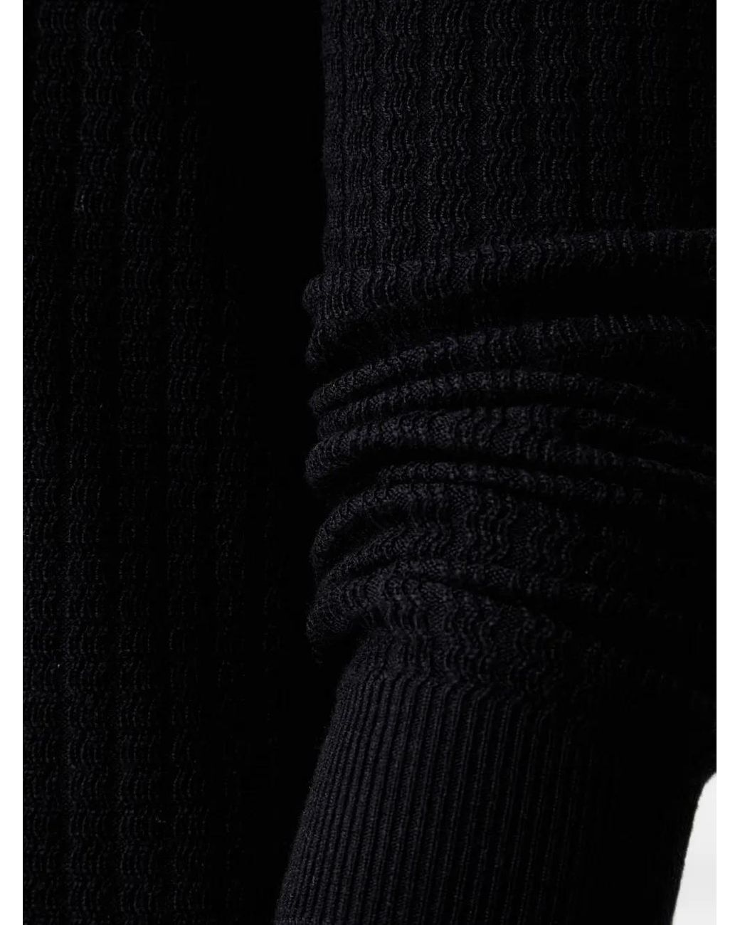 Trussardi Black Ribbed-Knit High-Neck Sweater for men