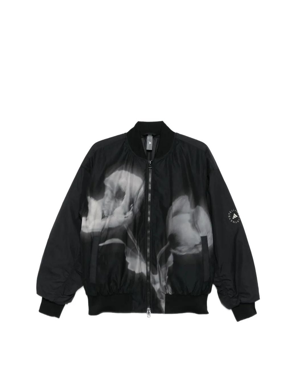 Adidas By Stella McCartney Black X Adidas X Stella Mccartney Floral Print Bomber Jacket