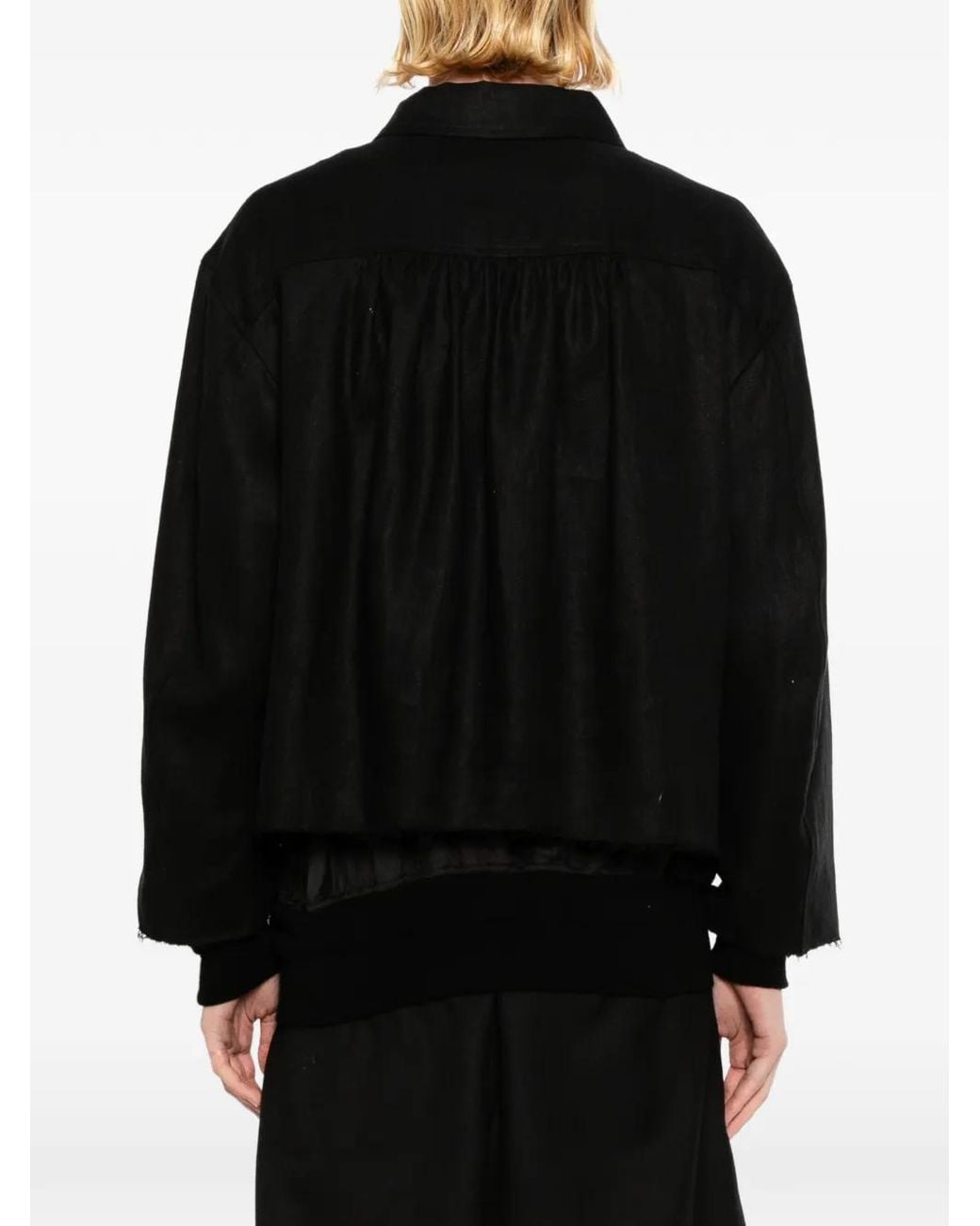 Midorikawa Black Raw-Edge Zip-Up Jacket for men