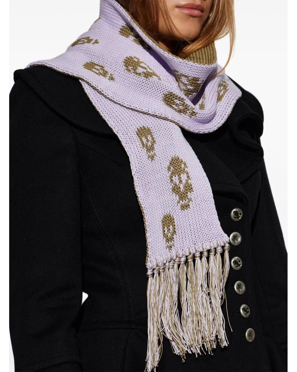 Sciarpa Con Frange di McQueen in Purple