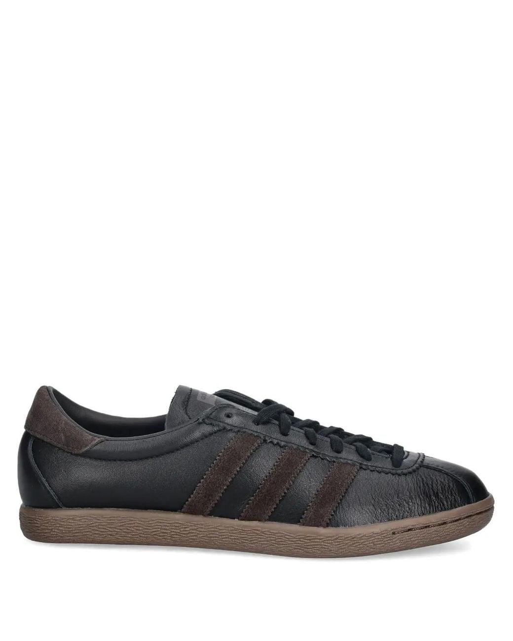 Adidas Black Tobacco Three-Stripe Lace-Up Sneakers