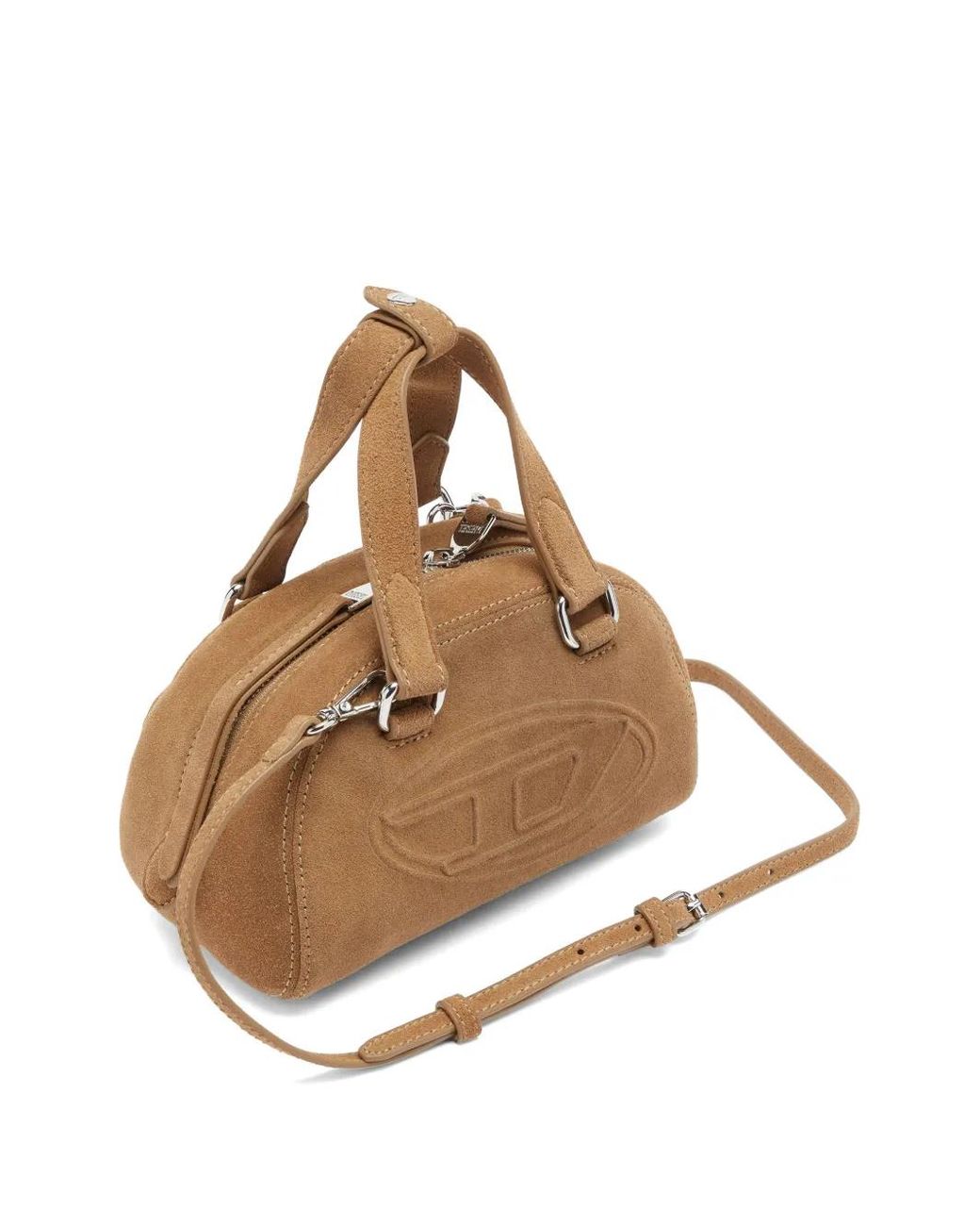 DIESEL Brown 1Dr Dome-Suede Small Bowling Bag
