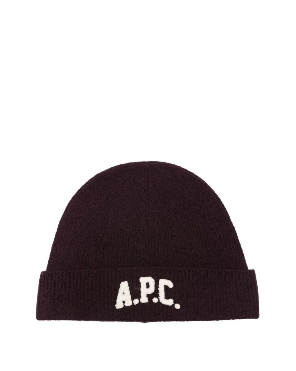 A.P.C. White Beanie Mit Logo-Applikation