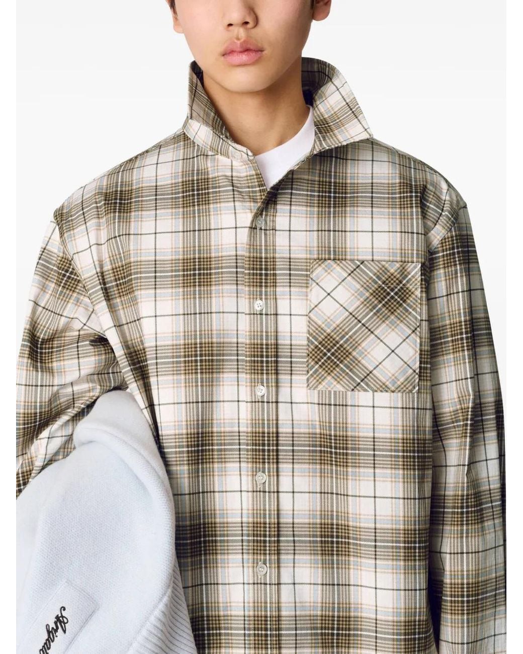 Axel Arigato White Check-Pattern Cotton Shirt for men