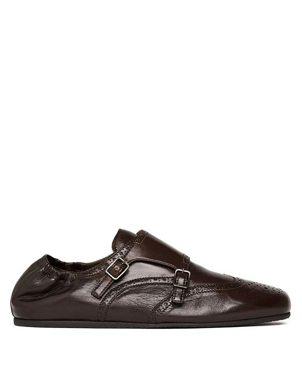 Scarosso Brown Johnny Buckled Brogue Monk Shoes for men