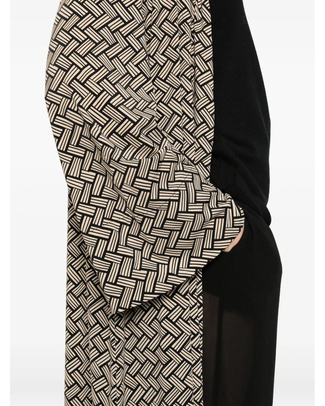 Siyu Natural Geometric-Print Wrap Coat