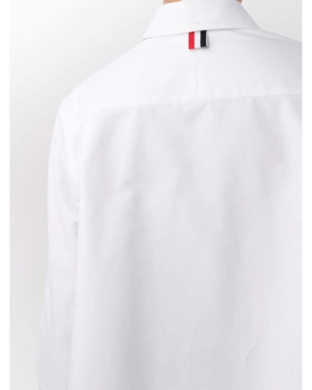 Thom Browne White Oxford 4-Bar Bow-Tie Blouson