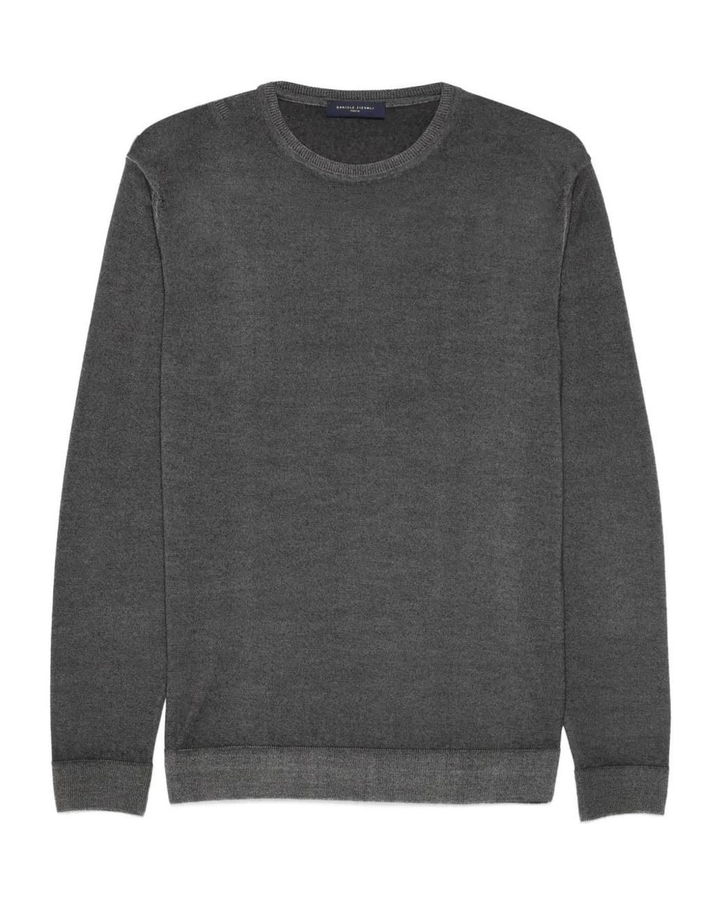 Daniele Fiesoli Gray Crew-Neck Wool Sweater for men