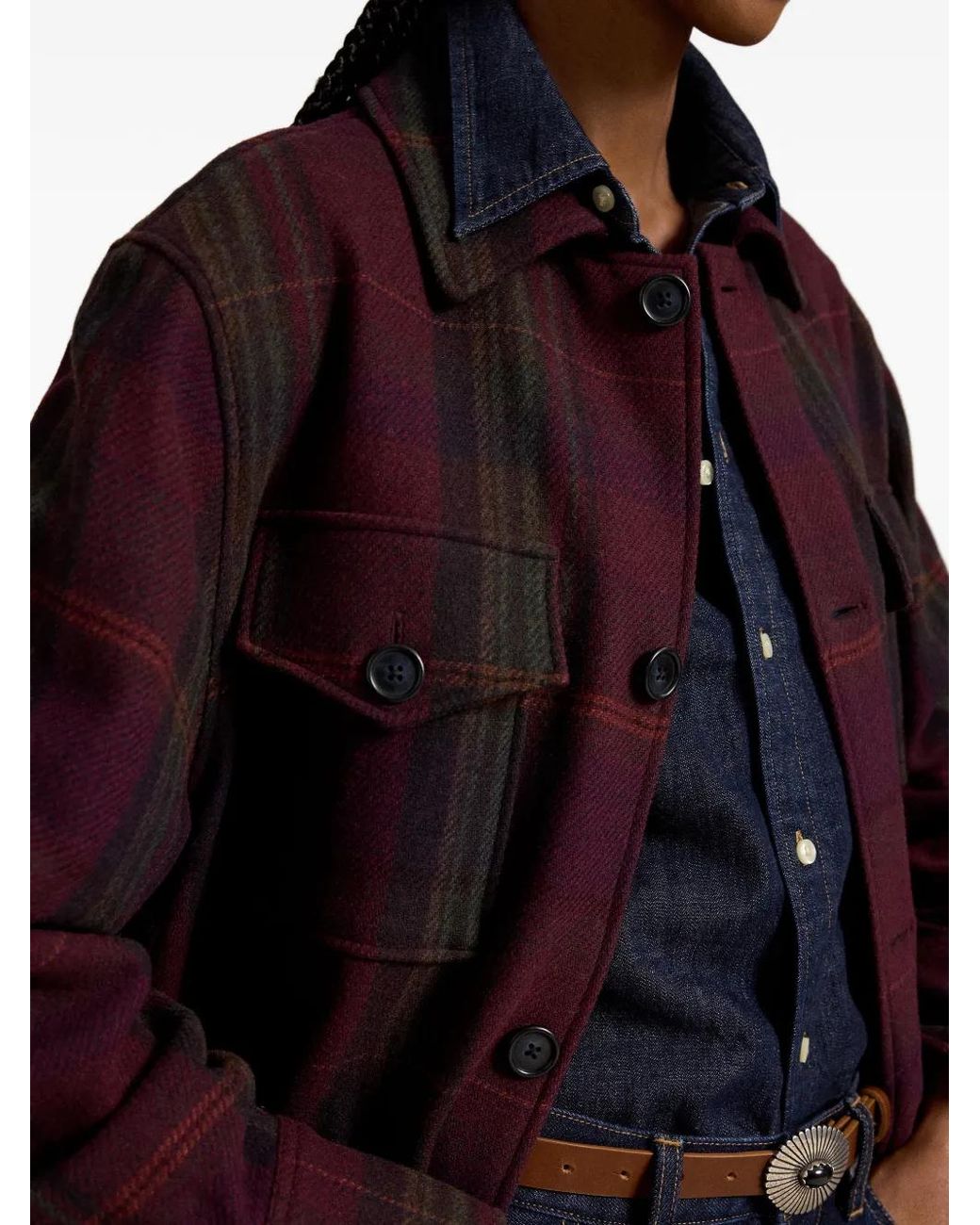 Polo Ralph Lauren Purple Plaid-Twill Shirt Jacket