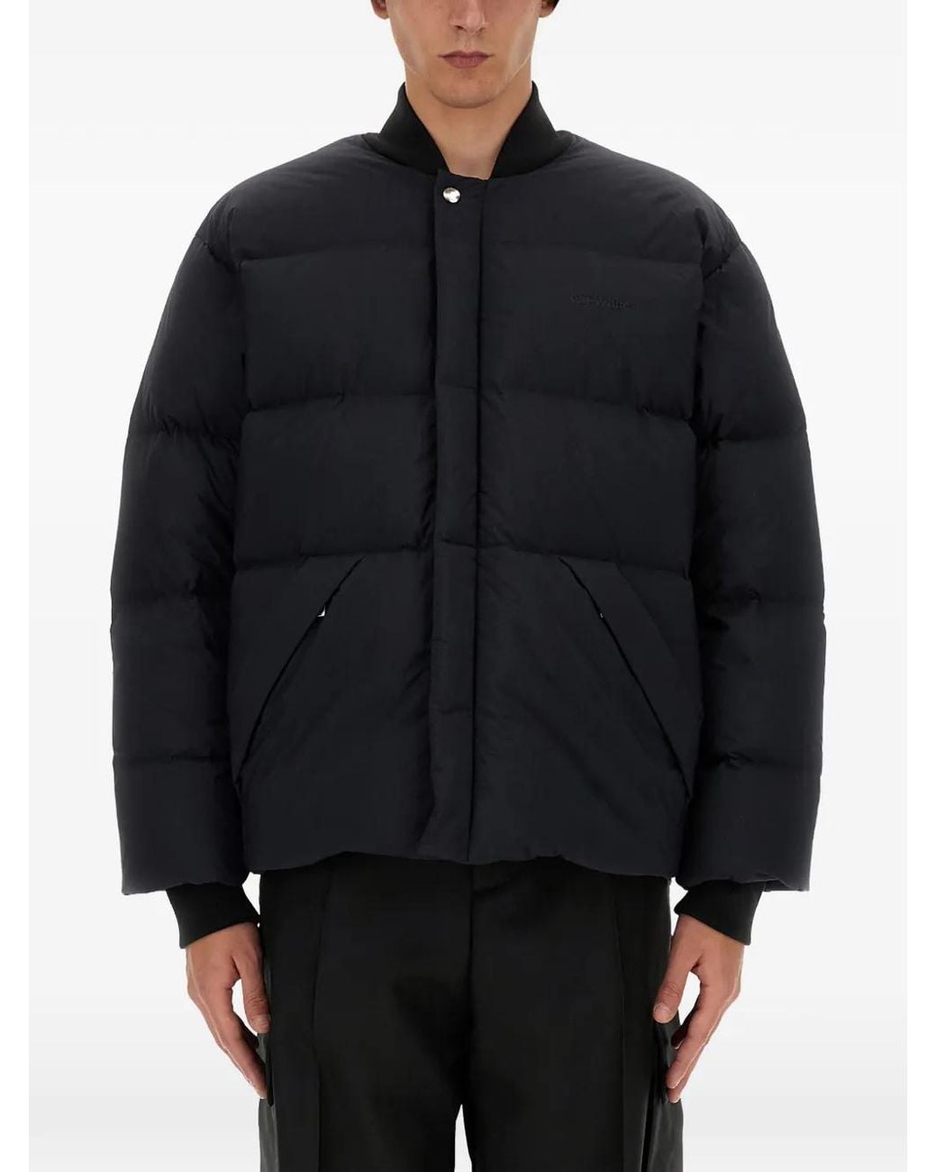 Off-White c/o Virgil Abloh Blue Down Jacket With Arrows Print for men