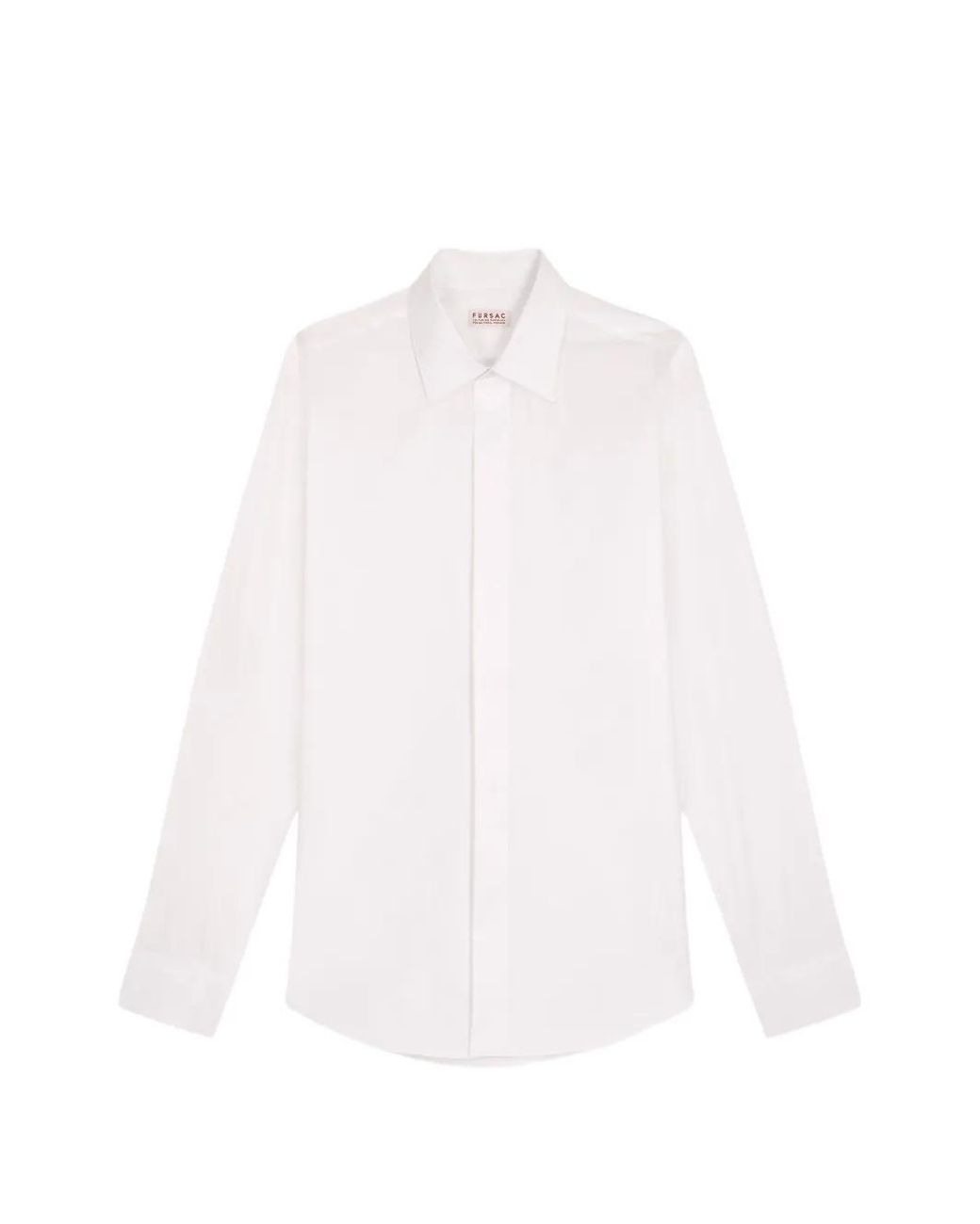 Fursac White Concealed-Placket Long-Sleeve Shirt for men