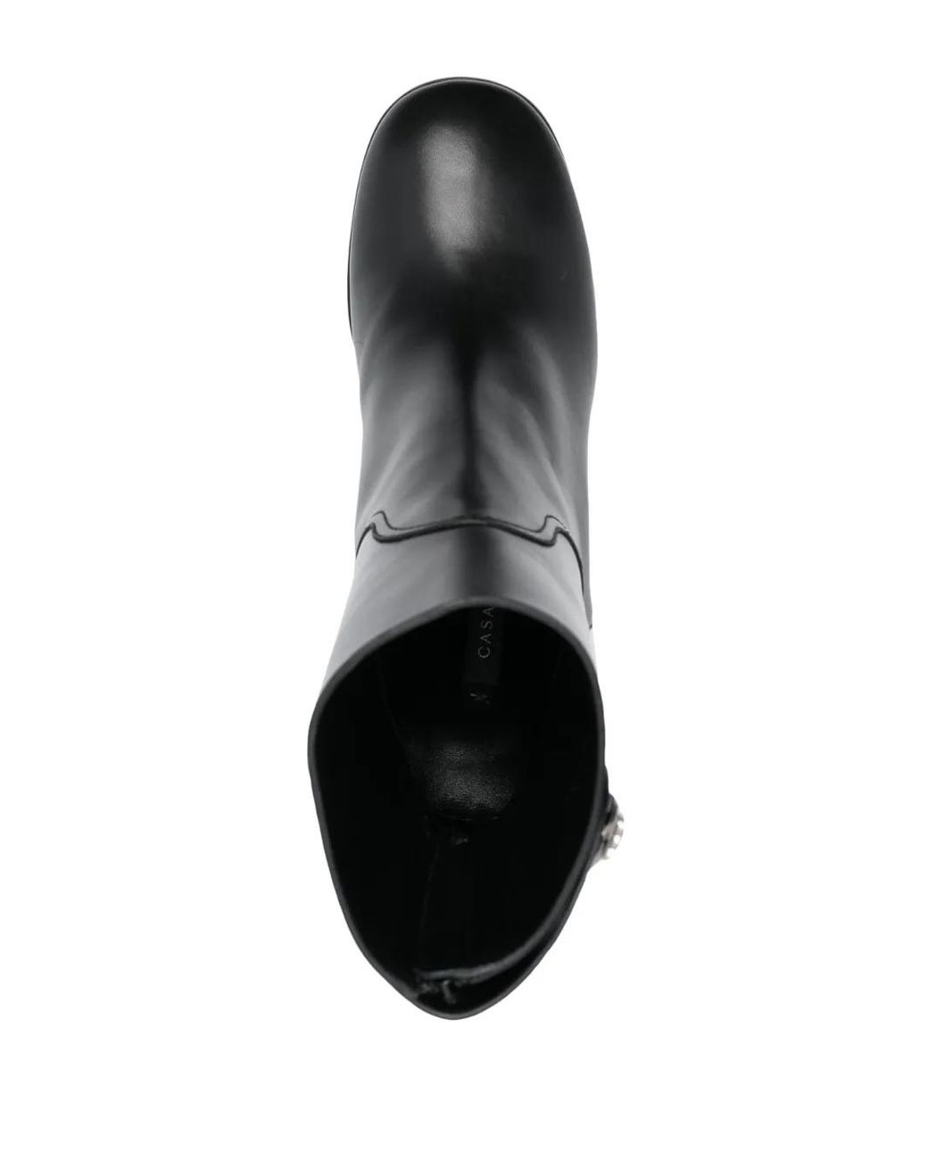 Casadei Black 90Mm Block-Heel Leather Boots