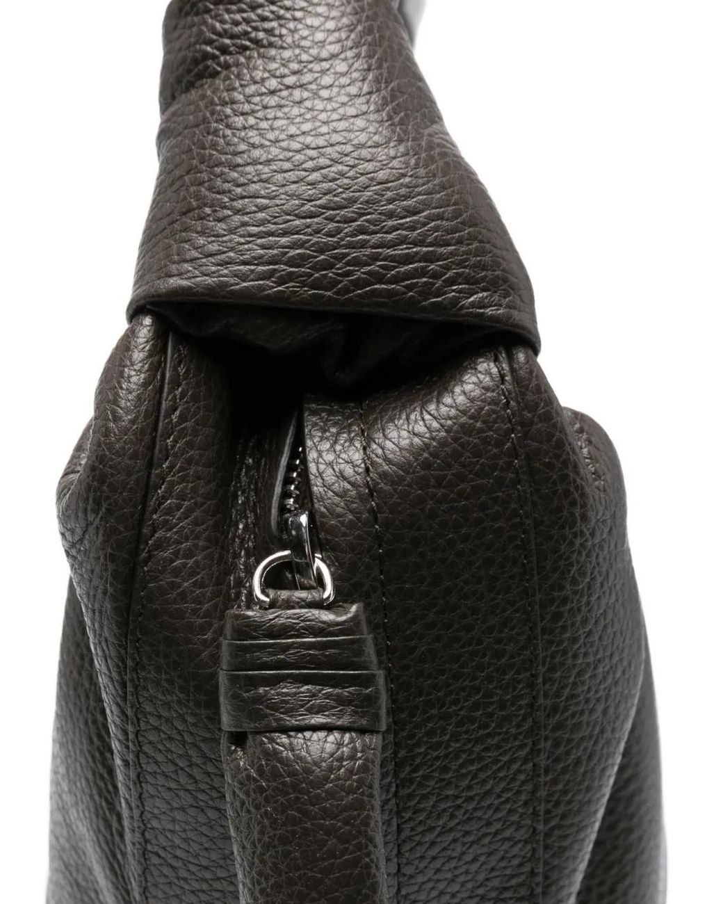 Lemaire Gray Croissant Knotted Leather Shoulder Bag