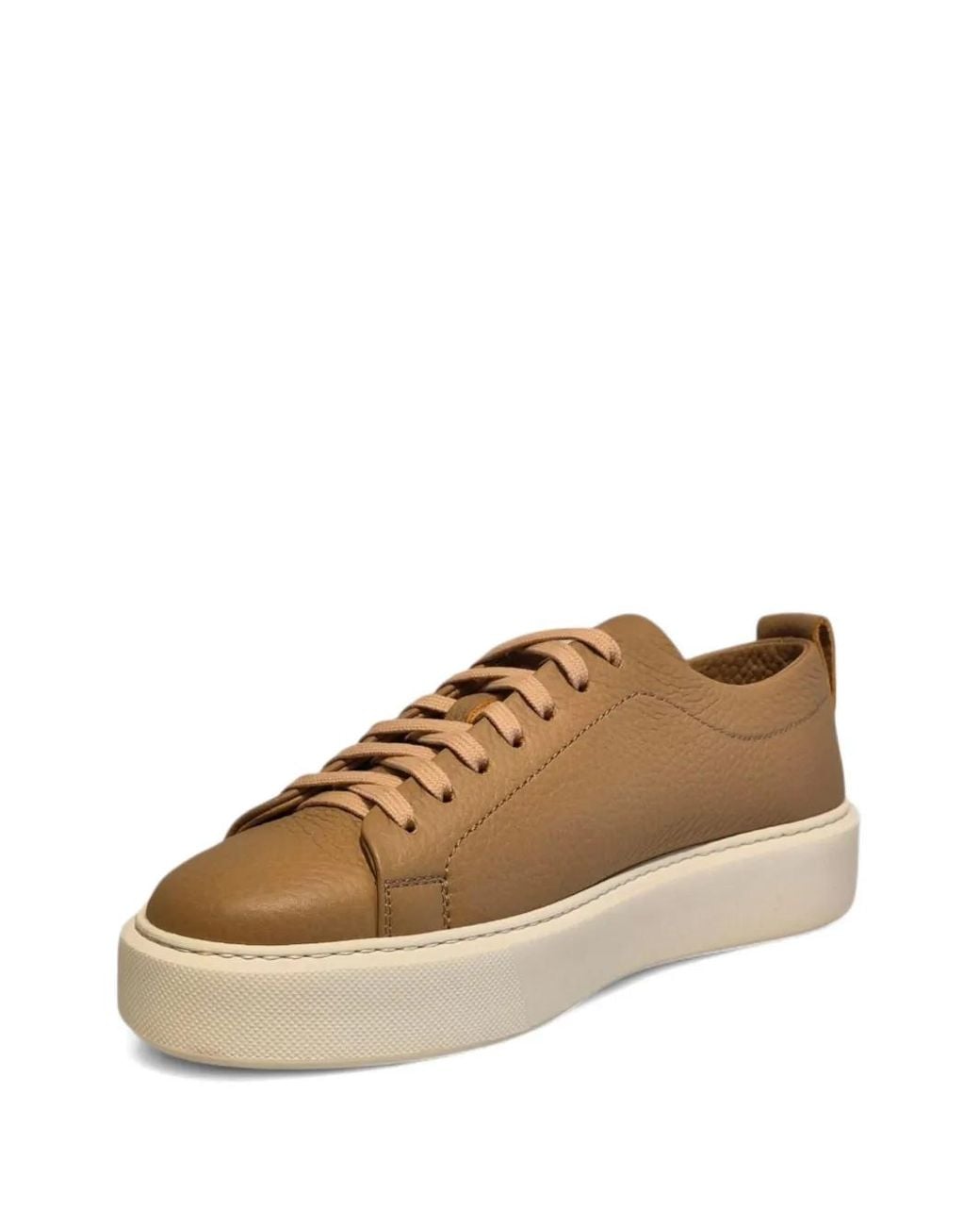 Henderson Brown Leather Platform Sneakers