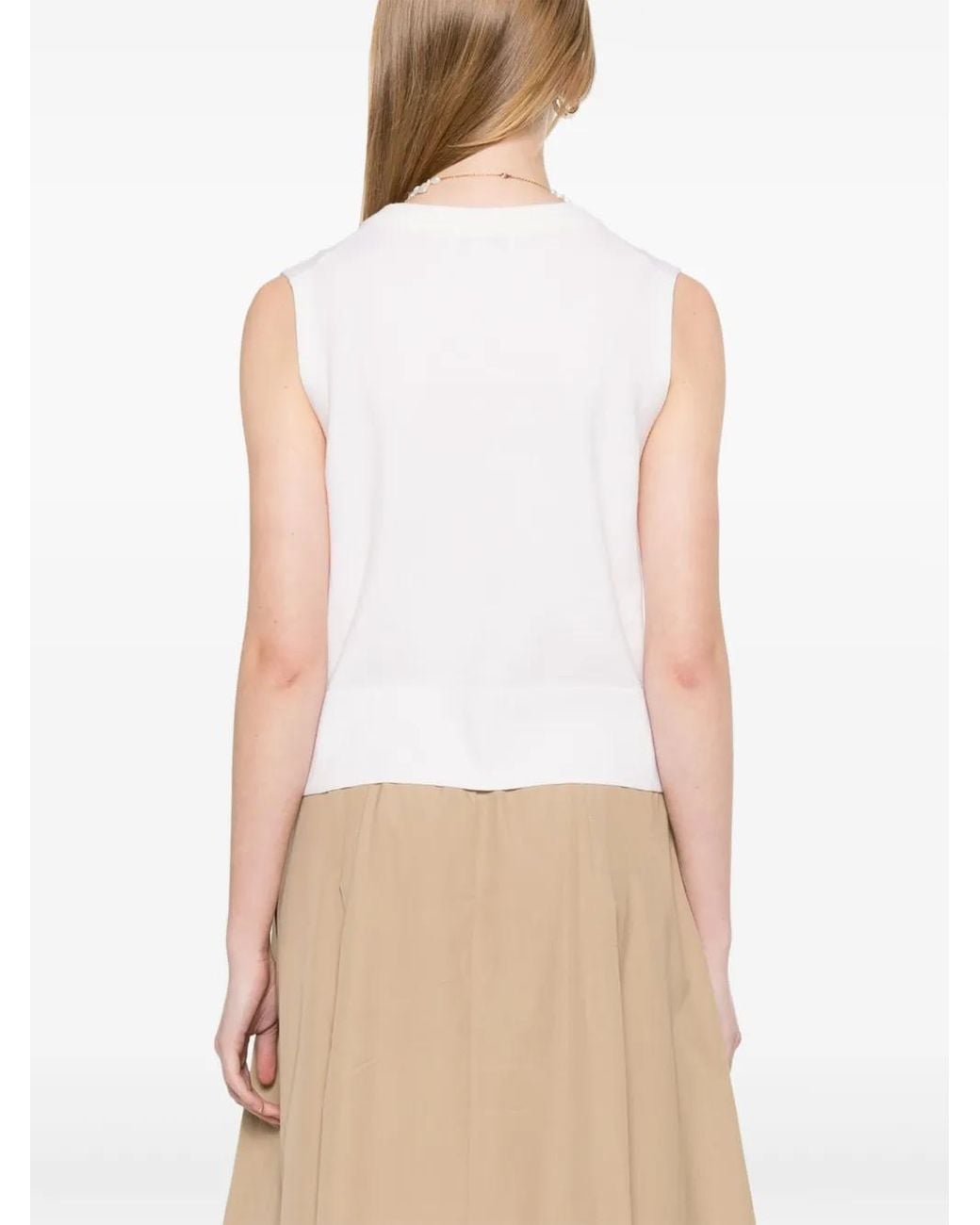 Vince White Knitted Henley Top