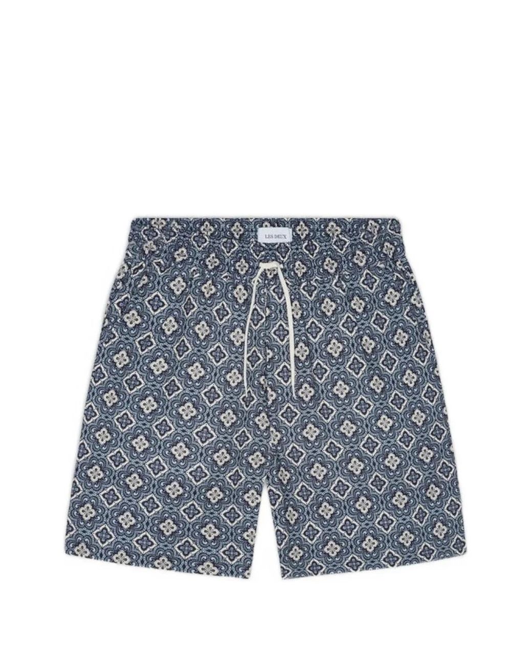 Les Deux Blue Short Harry Arabesque À Lien De Resserrage for men