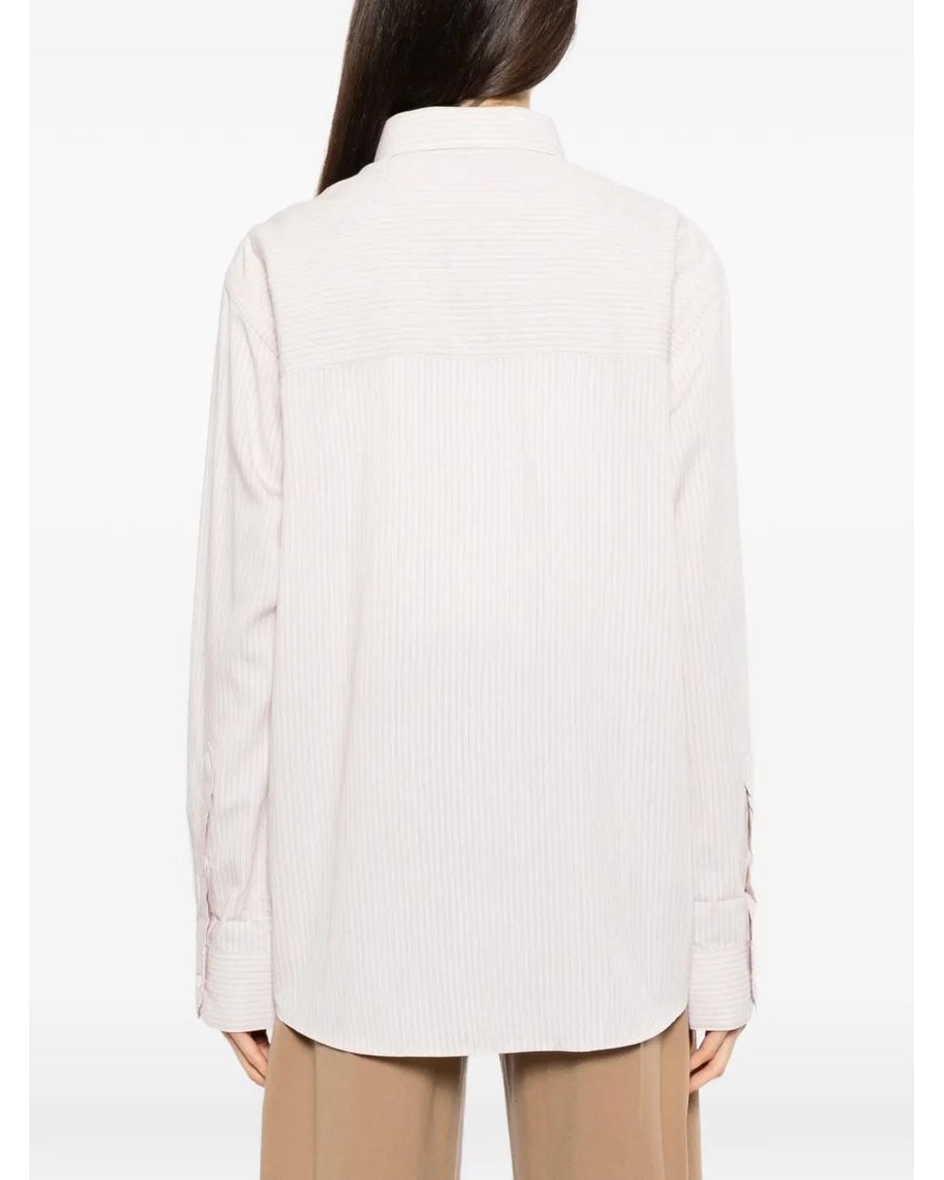 Rohe White Striped Button-Down Shirt