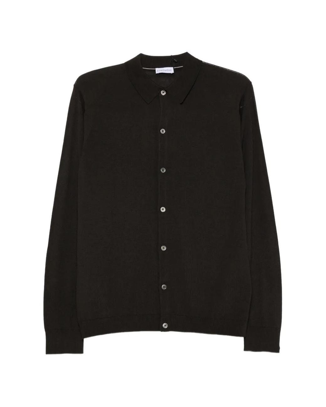 ÉPHÉMÈRE Black Button-Up Cardigan for men