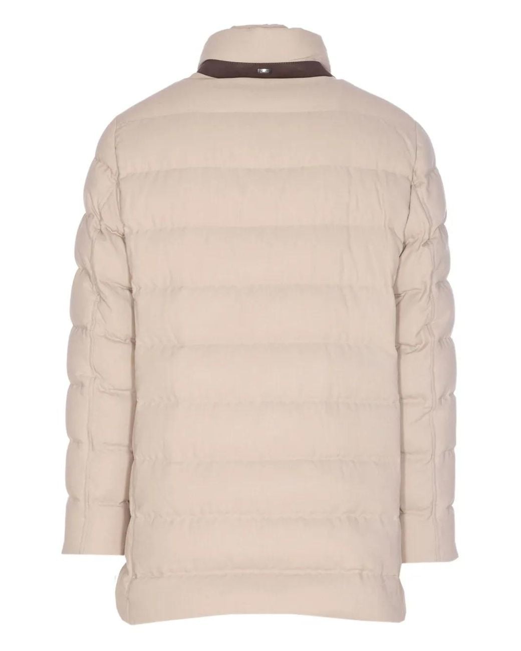 Herno Natural Padded Single-Breasted Coat for men