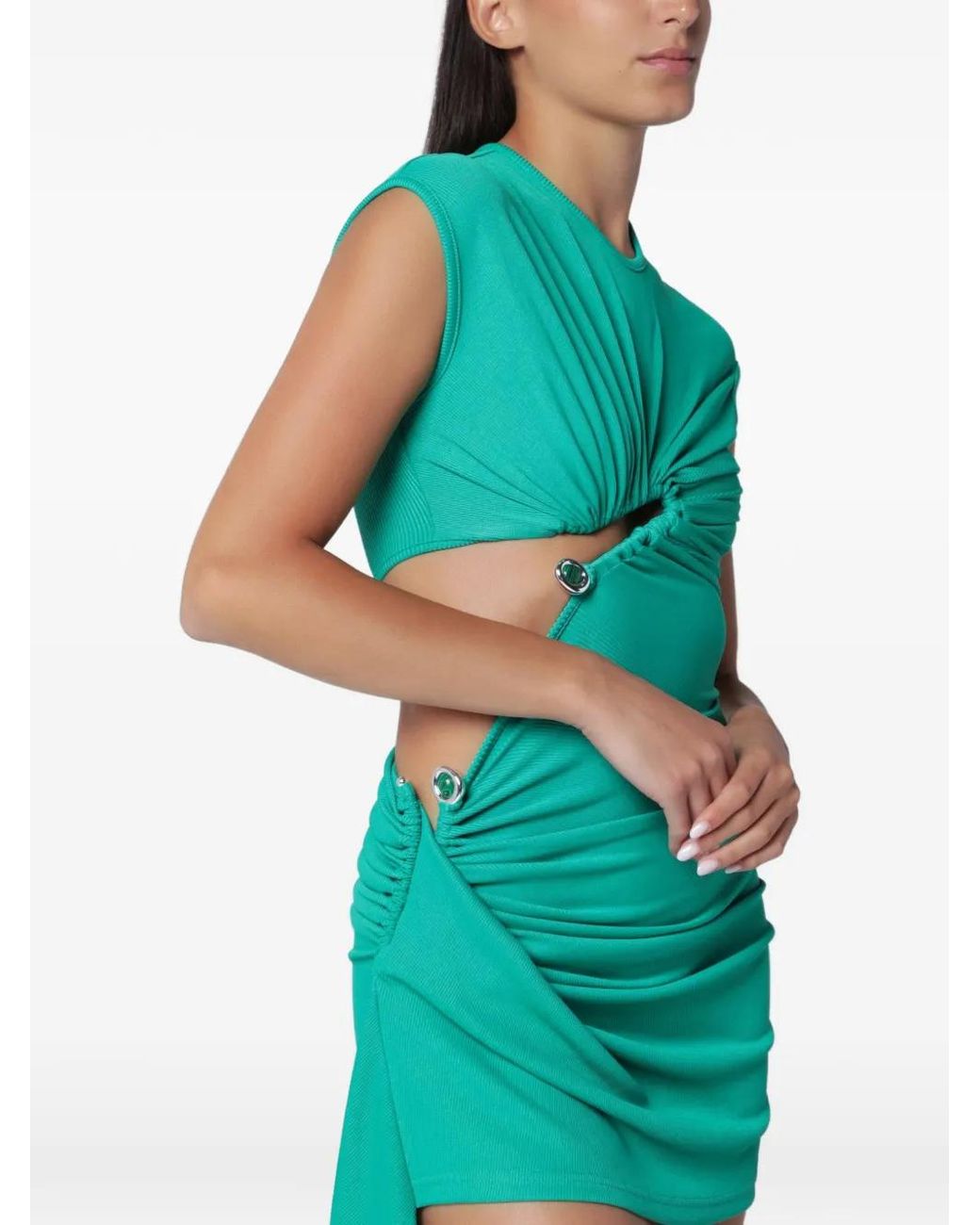 Christopher Esber Green Droplet Draped Mini Dress
